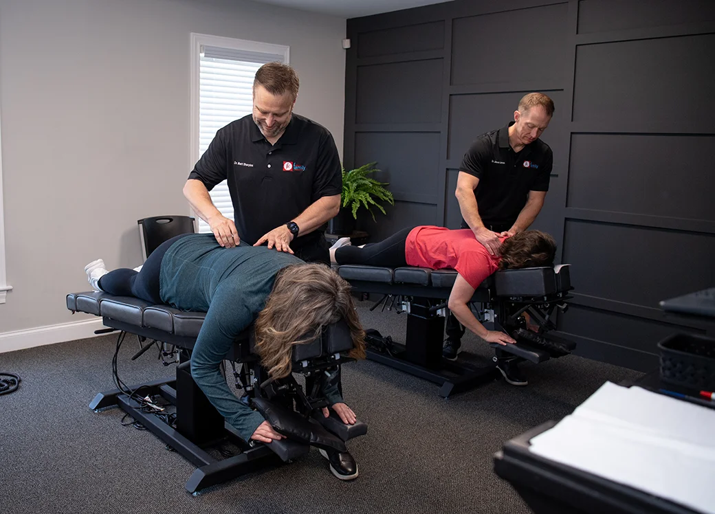 Chiropractic adjustment in progress at Jones Family Chiropractic